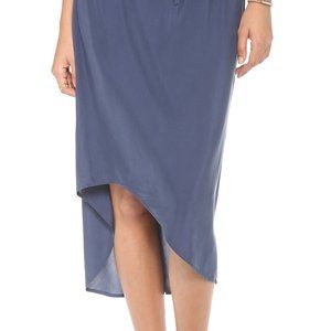 Soft Joie Madee Skirt in Blue Silk with Bias Hem